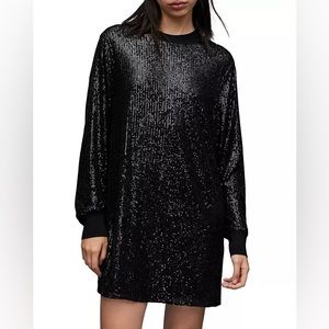 All Saints Sequin Black Dress
